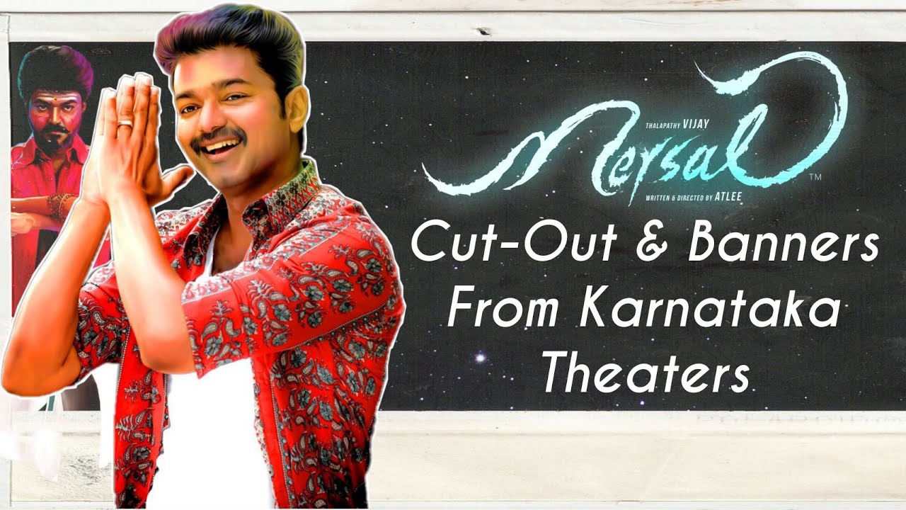 Mersal Massive Cutouts From Bangalore Theatres #Mersal #ThalapathyVijay