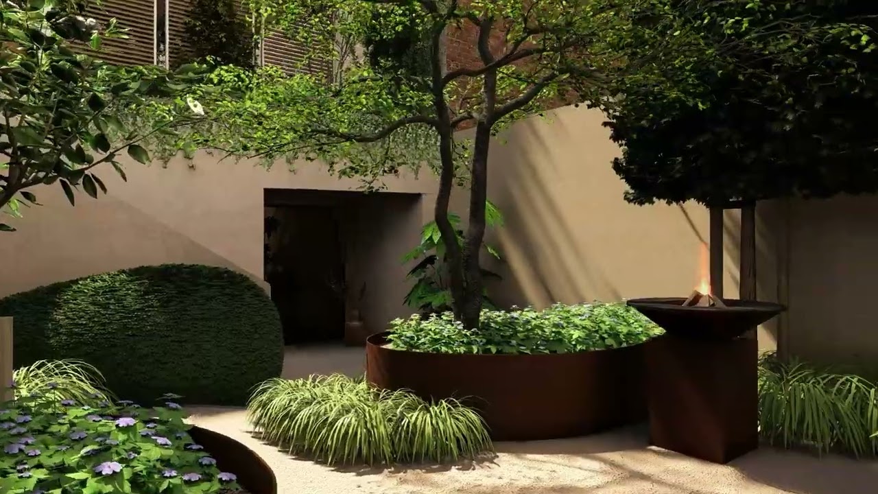 3D video tuinontwerp stadstuin te Antwerpen