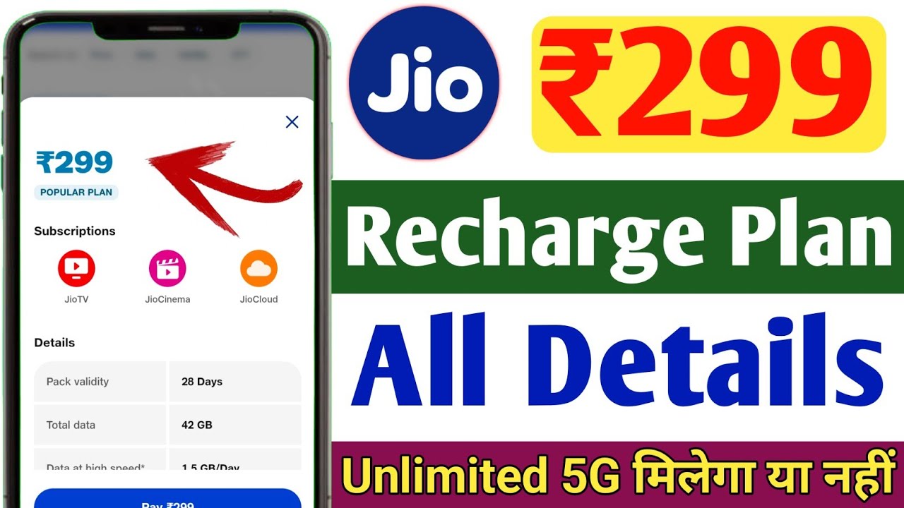 Jio 299 Plan Details 2025 | Jio 299 Recharge Plan Benefits | Jio 299 plan details 5g unlimited data