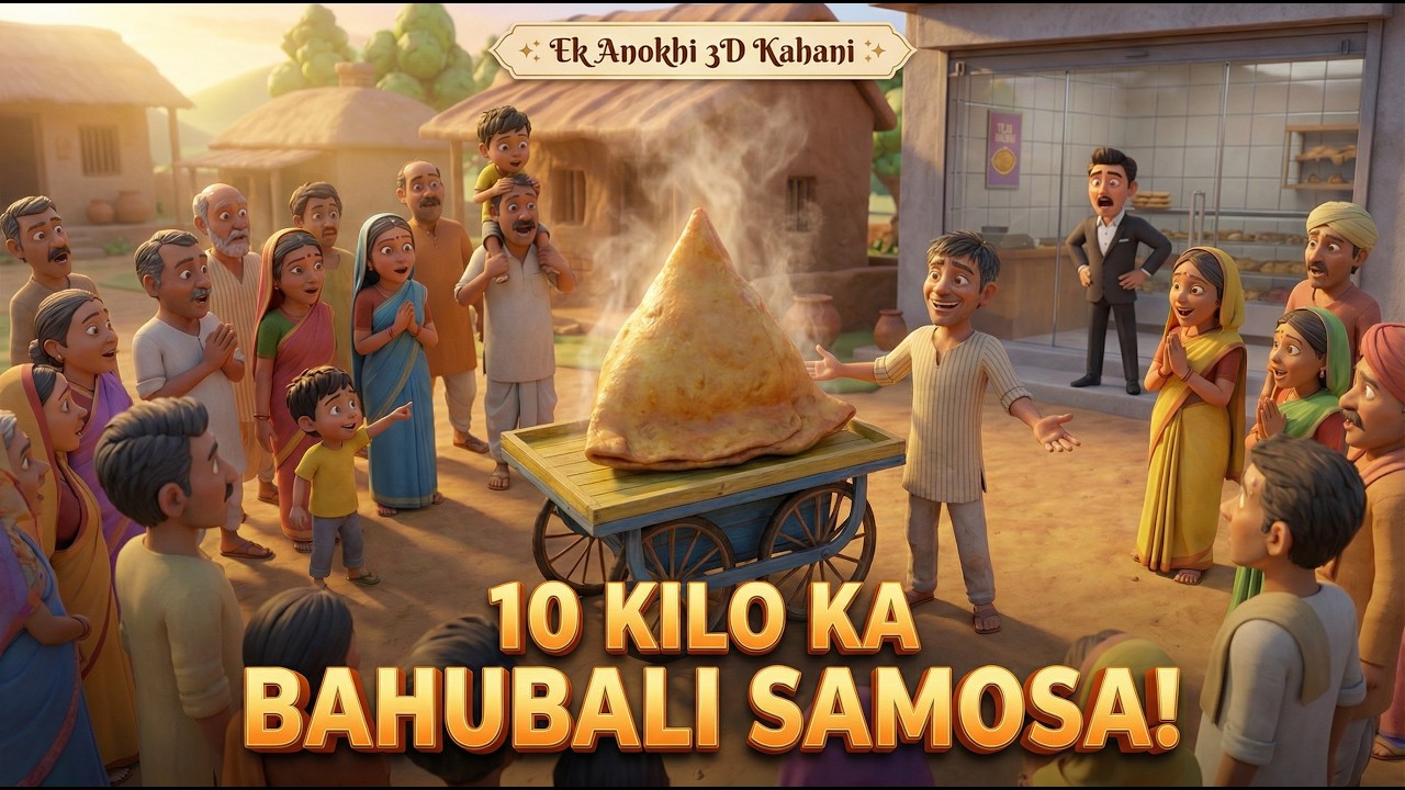 Duniya ka Sabse Bada Samosa? Dekhiye Yeh Zabardast 3D Cartoon Kahani!