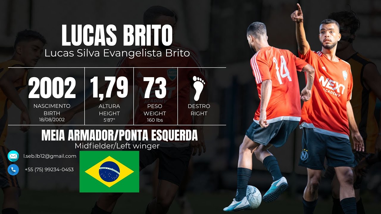 DVD | Atleta de futebol | Lucas Brito | Meia armador | Atualizado 2025