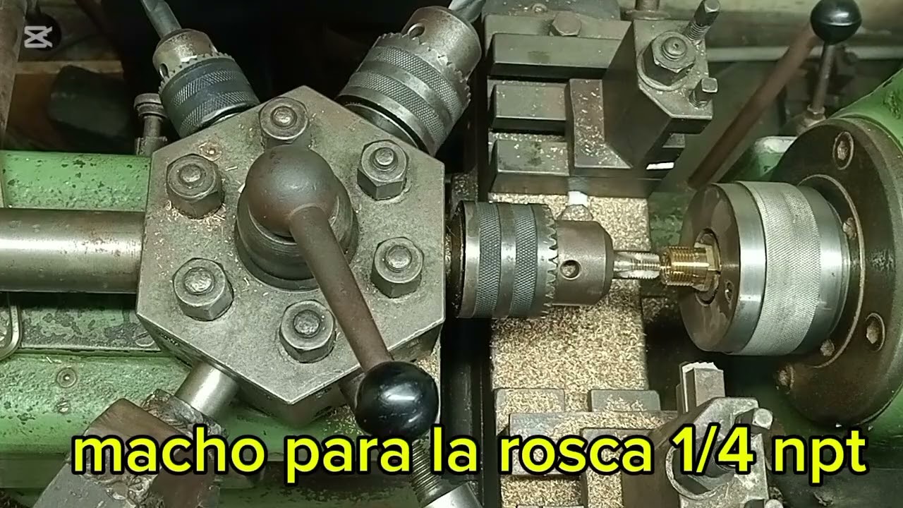 Torno revolver =programación para fabricación en serie de adaptadores de bronce 