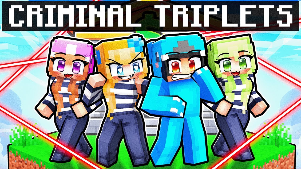 Surviving CRIMINAL TRIPLET SISTERS in Minecraft!