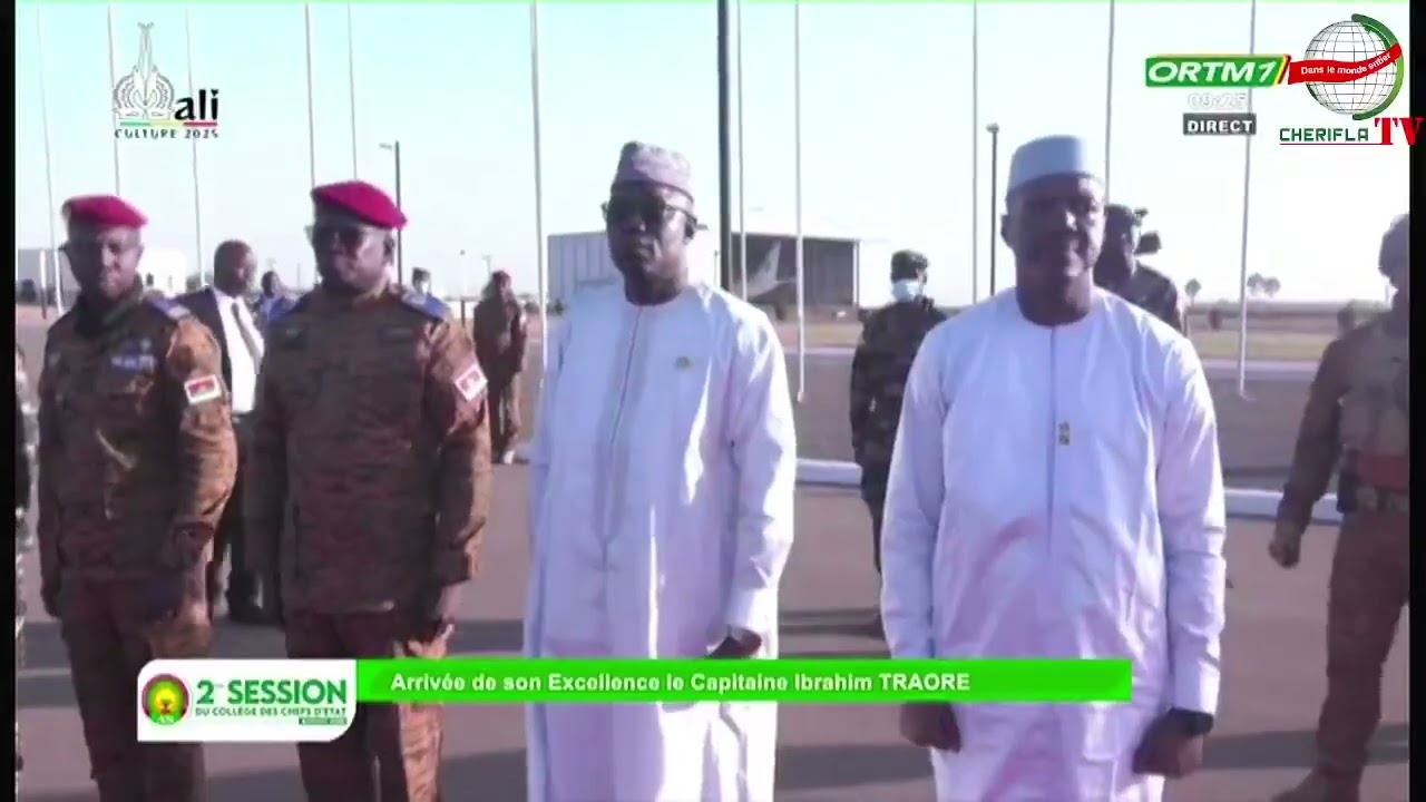 2e session du coll&egrave;ge des Chefs d&rsquo;Etat de l&rsquo;AES : Arriv&eacute;e du Pr&eacute;sident Ibrahim TRAORE
