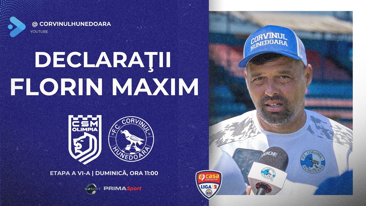 DECLARAŢII | Florin Maxim, &icirc;nainte de CSM Olimpia Satu Mare - Corvinul Hunedoara