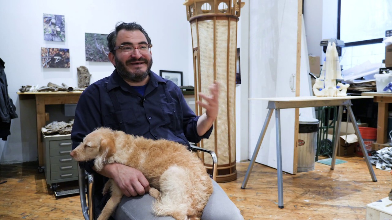 David Brooks in His Studio