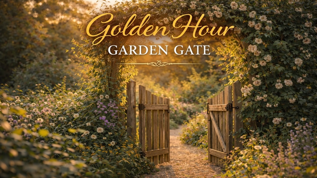 Golden Hour Garden Gate | Calm Ambience 🌿