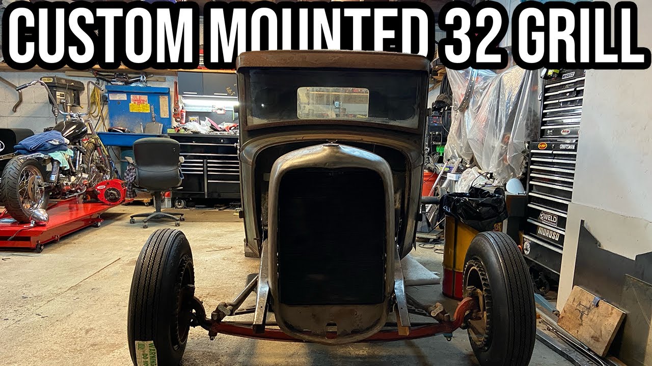 Custom Mounting The 1932 Ford Grill Shell To Clear Jay's 389 Pontiac Engine