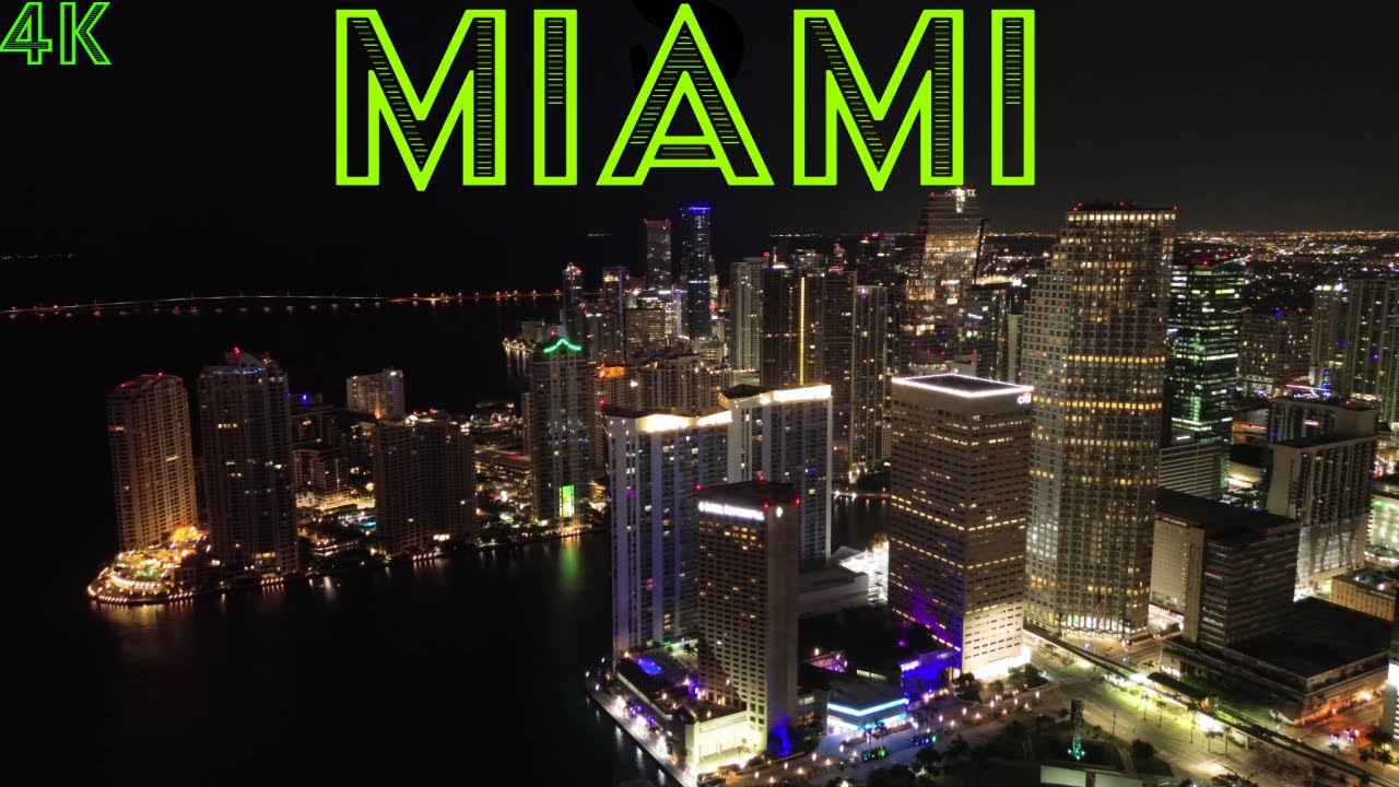 Miami - Florida - Night Drone Shots 4K | Taou Nyc｜ #florida #beach #travel #miami #new #art  #drone