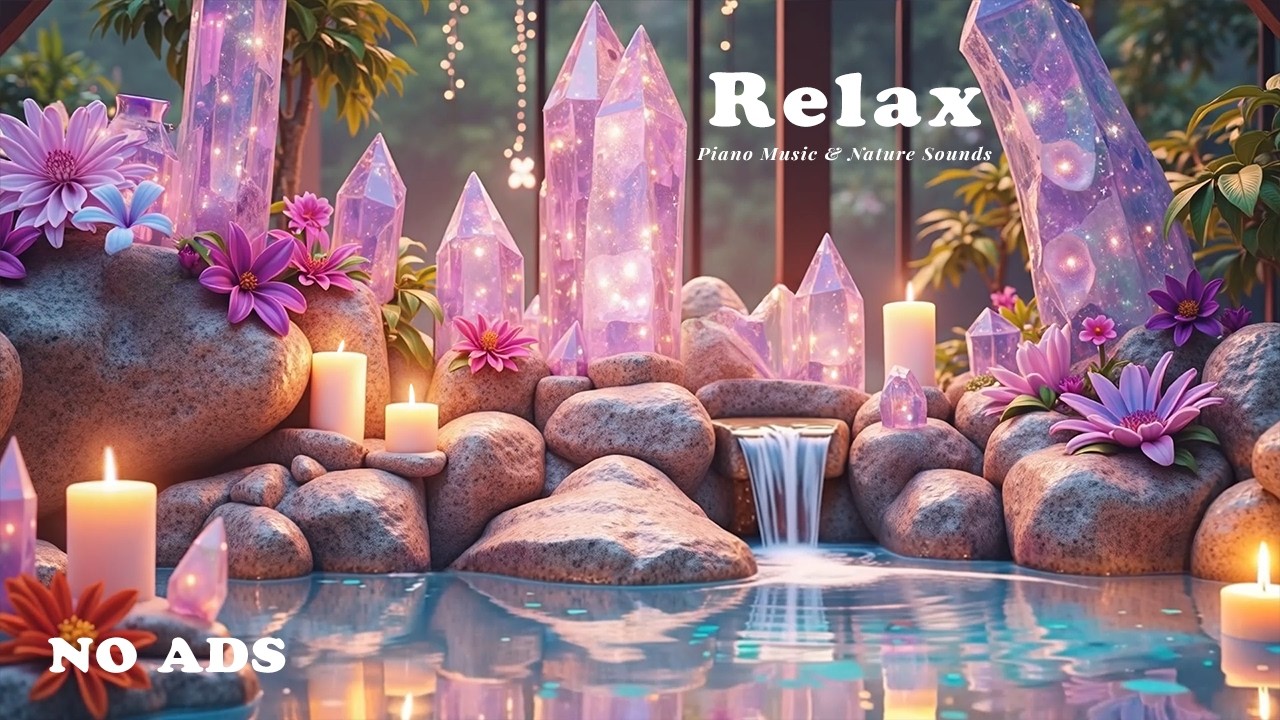 Relaxing Sleep Music + Bamboo Water Sounds 🌿Piano Music with Nature Sounds, Spa, Relax