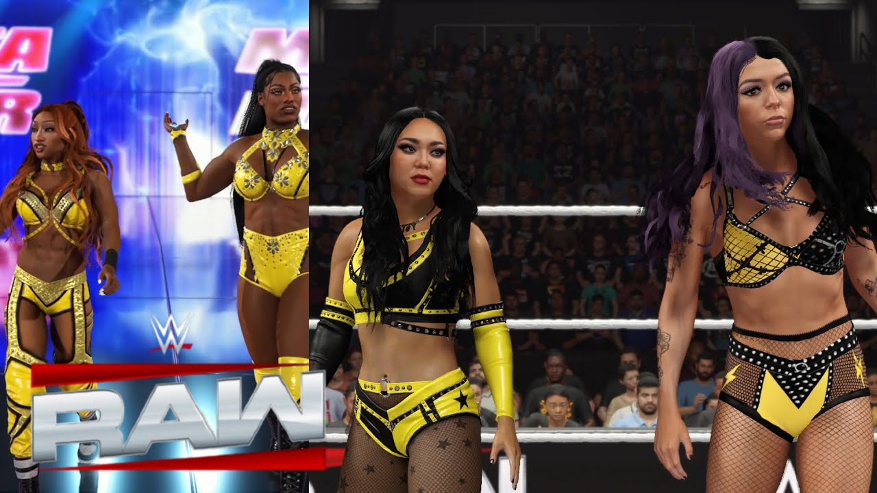 WWE 2K25 RAW - ROXANNE PEREZ AND CORA JADE ANNOUNCE A TAG LADDER MATCH AT MITB + BRAWL