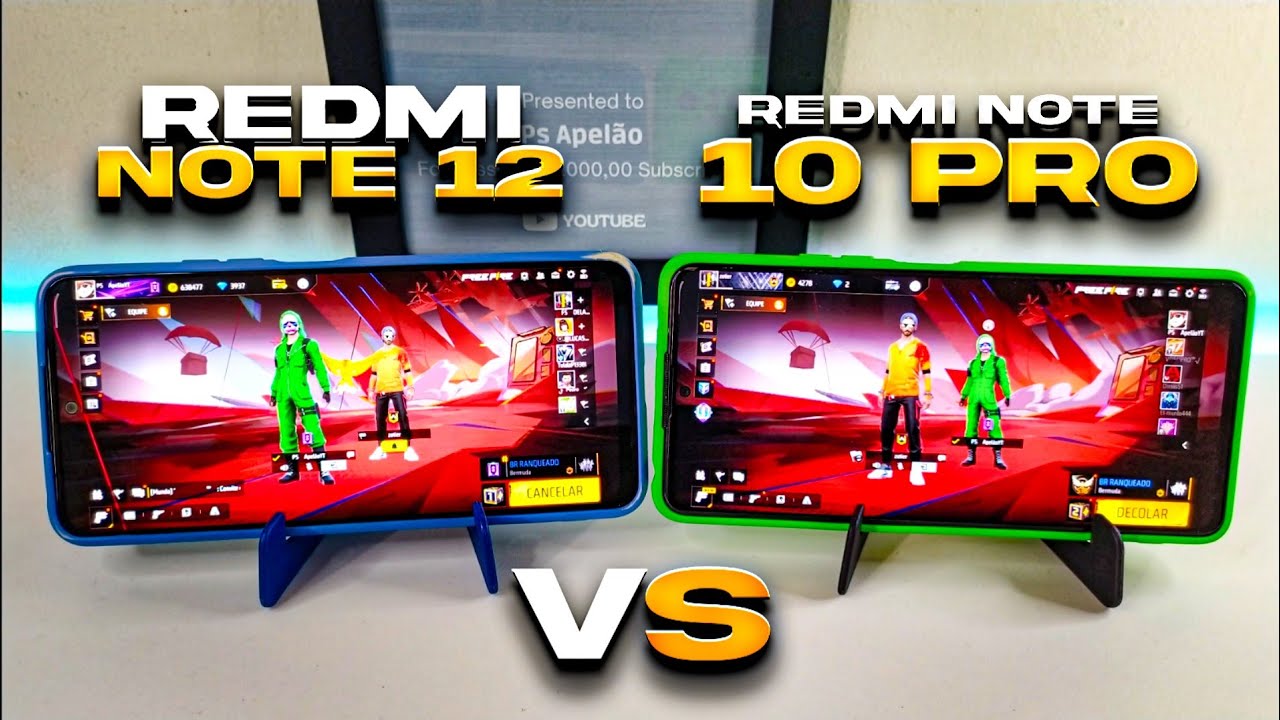 REDMI NOTE 12 vs REDMI NOTE 10 PRO FREE FIRE ✅ Qual e o melhor?