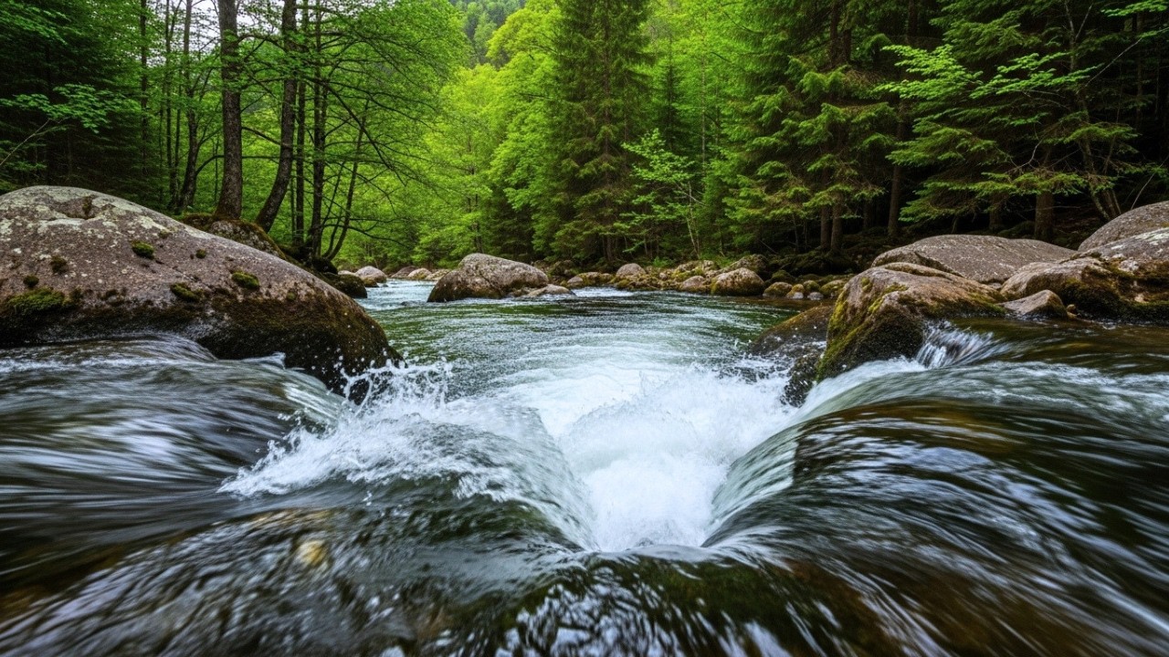 Scenic River Flow in the Woods – Ultimate Relaxation Video