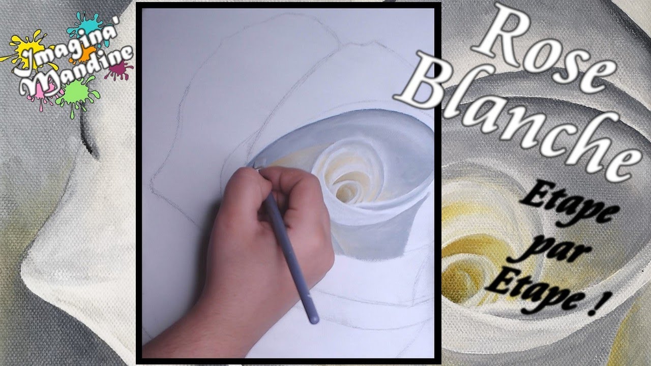 Rose Blanche - Peinture Acrylique