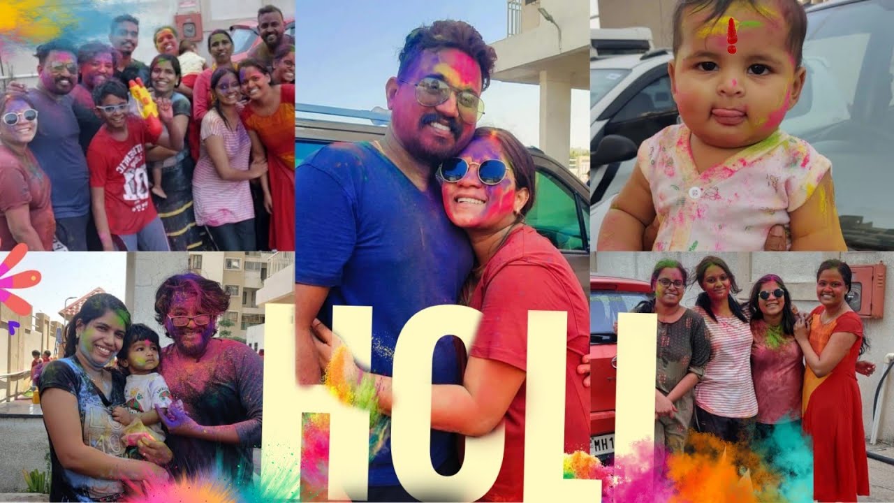 🌻Holi celebration || My first holi in pune🌻🥳