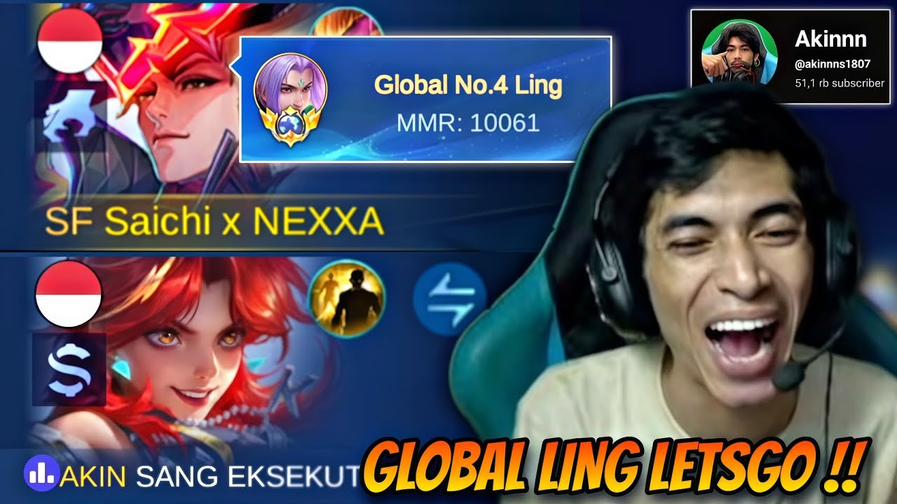 DUET BARENG RAJA BEATRIX !! REAKSI BANG AKINN MELIHAT TOP GLOBAL LING 10K MMR🔥 - MLBB