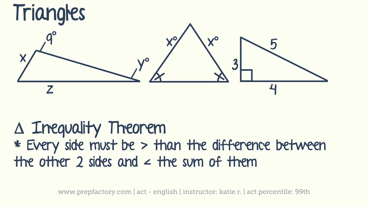 ACT Math -  Plane Geometry - Triangles (Part 1 of 2)
