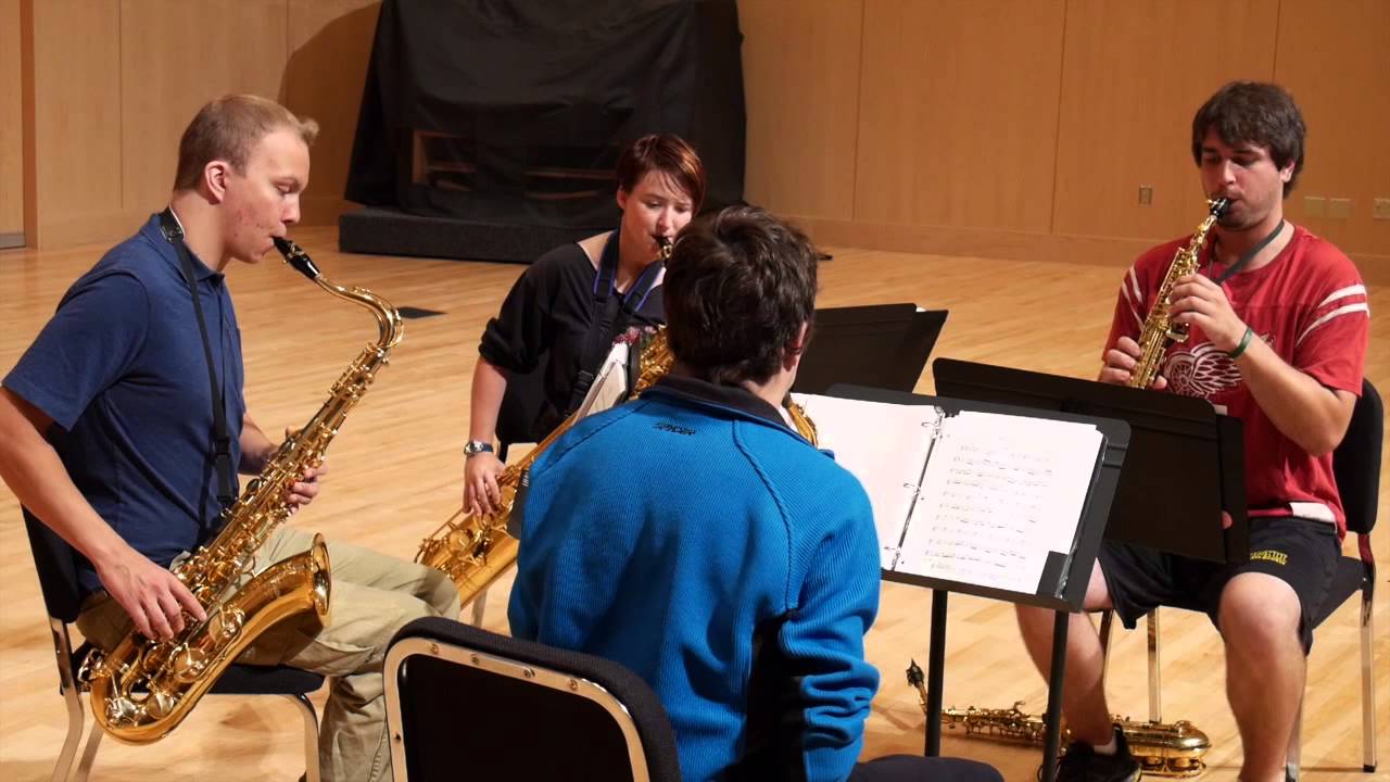 2013 10 04 NMU Sax Quartet   Yakety Sax Benny Hill Theme HD 720p