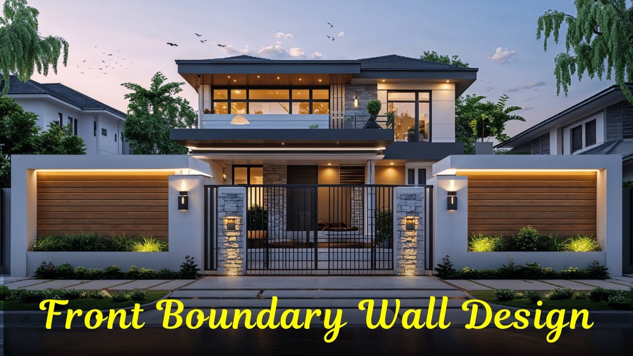 Modern Home Front Boundary Wall Design Ideas 2025 &ndash; Stylish Security & Stunning Curb Appeal