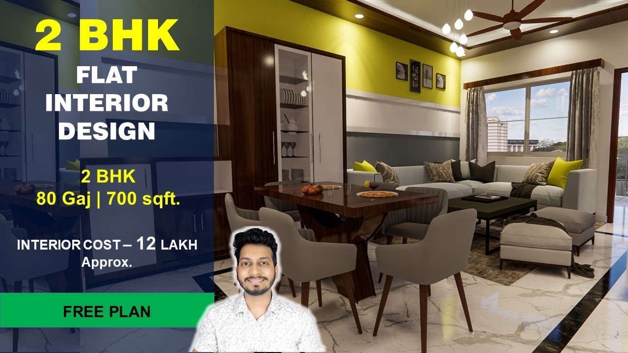 2 BHK Flat Interior Design | 80 Gaj | 700 sqft | 700 sqft apartment | 2 bhk flat design || DV Studio