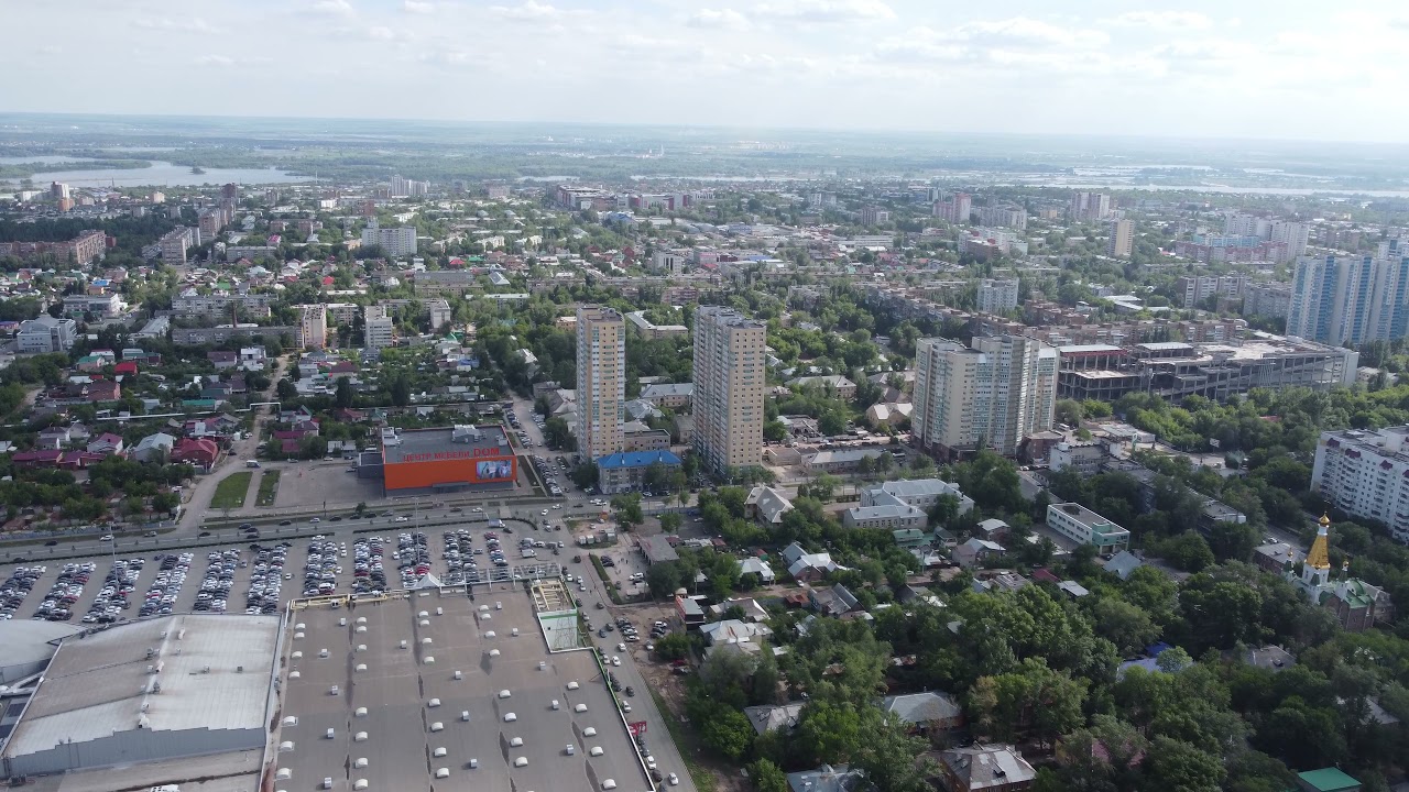 Город Самара. Полет над Советским районом в границах Центрального автовокзала