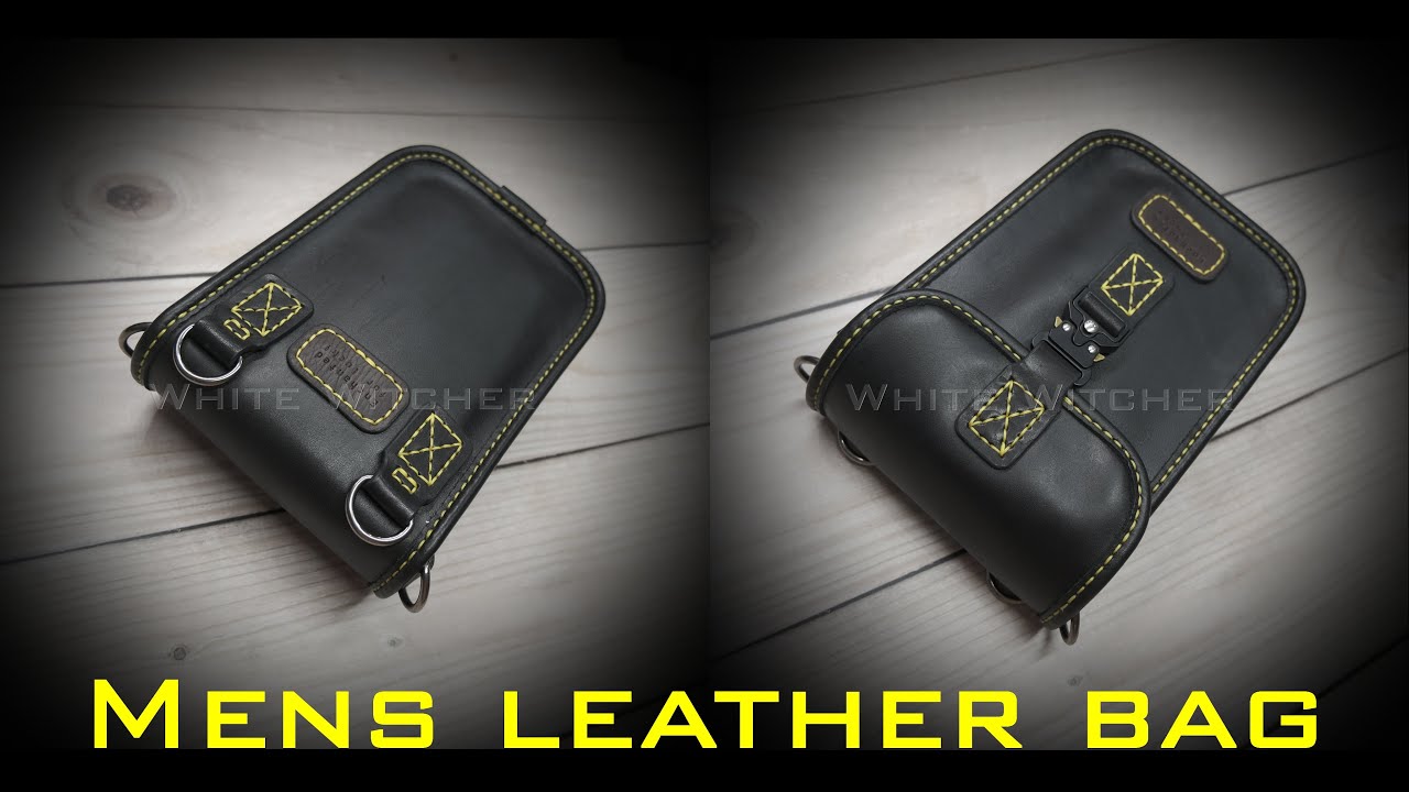 Mens leather bag - White Witcher design - PDF pattern