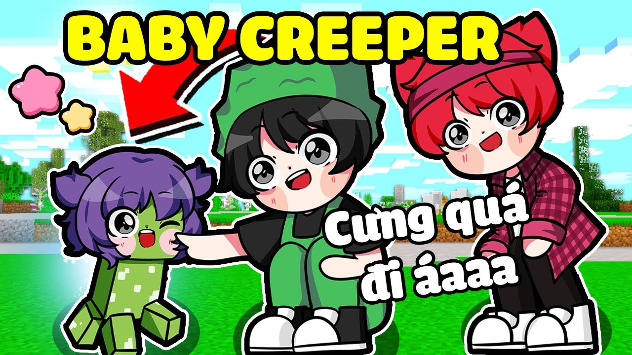 NABEE TROLL GIẢ L&Agrave;M EM B&Eacute; CREEPER KHIẾN HACHI TỨC ĐI&Ecirc;N TRONG MINECRAFT*NABEE BABY CREEPER 🤣😜