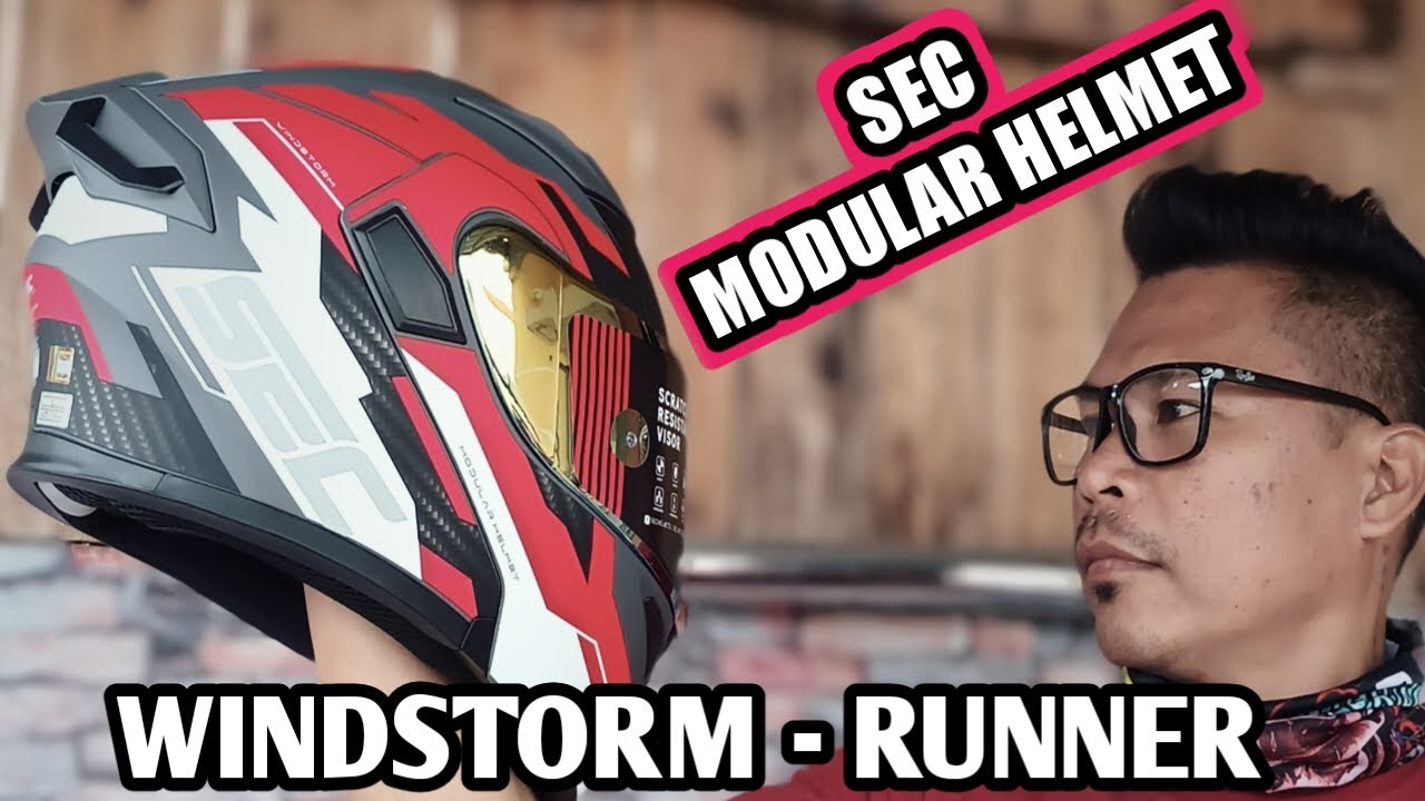 Full review ng SEC Modular helmet Windstorm runner | Unboxing and review | Motonoypi