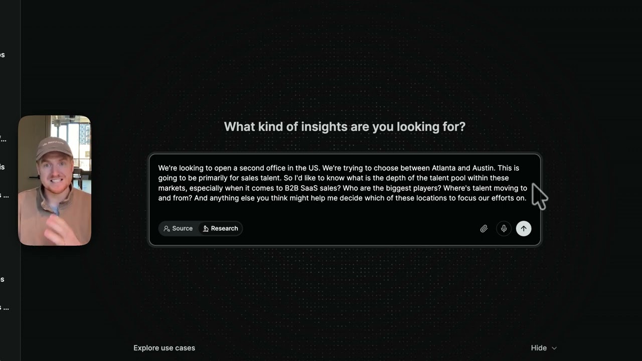 Deep Research mode | AI Sourcing demo