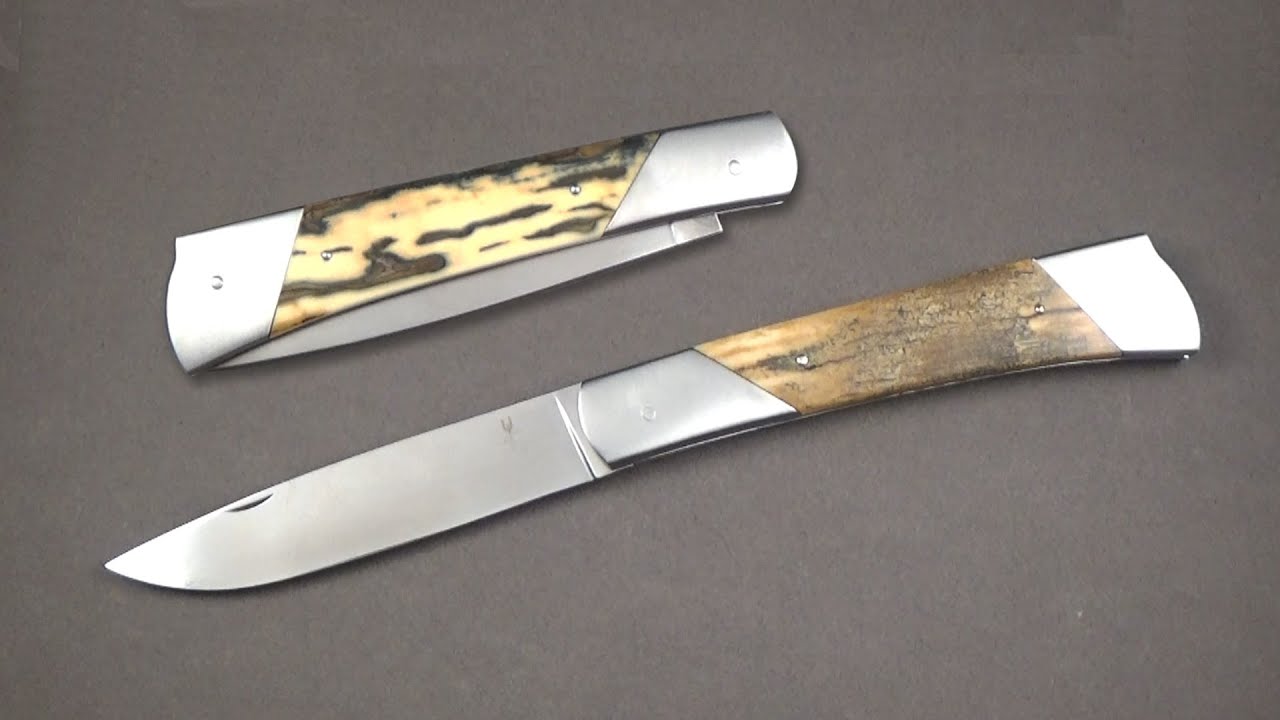 Un double mécanisme ! Couteau fait main par l'artisan Julien Baillon