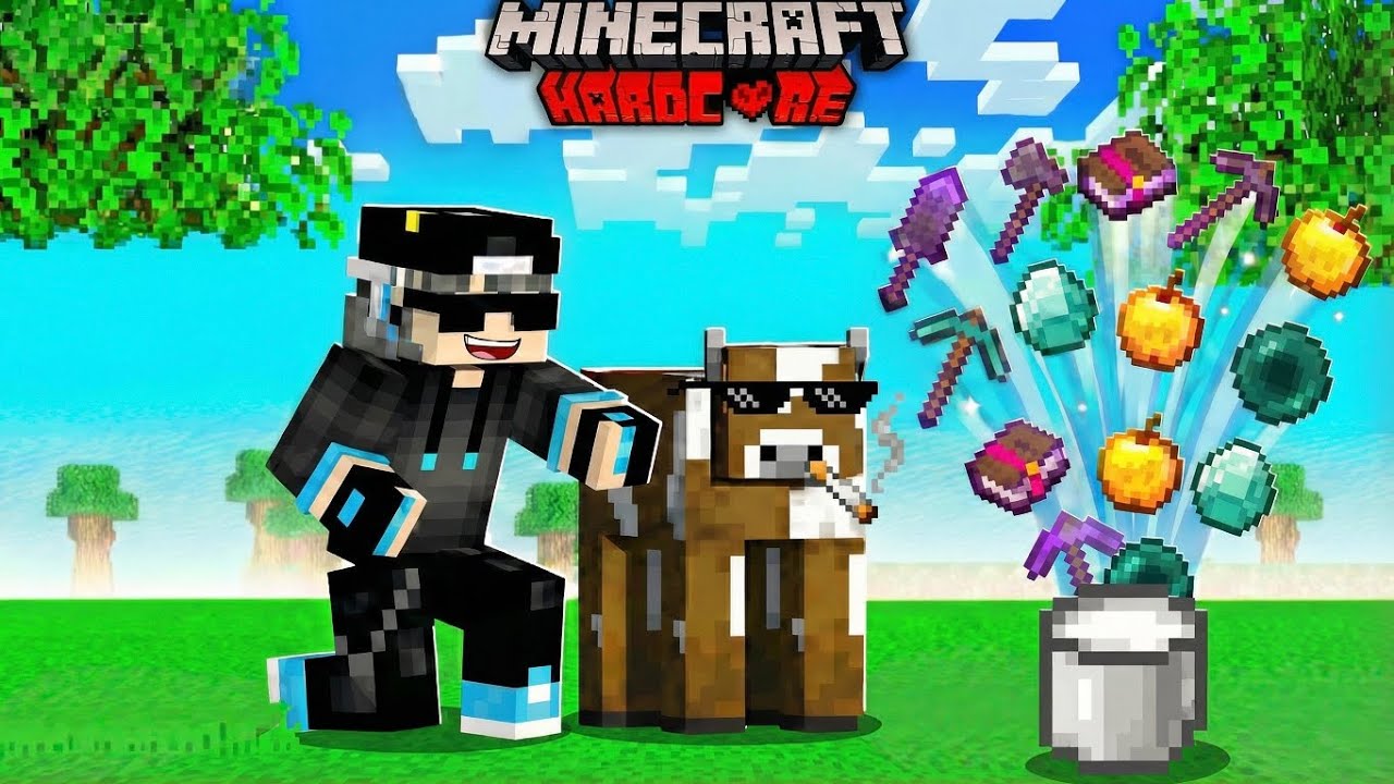 I Got OP Items By Milking A Cow In Hardcore Minecraft! 😱