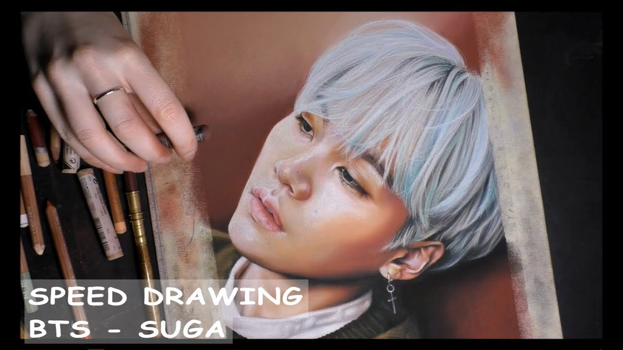 [SPEED DRAWING] BTS SUGA / 방탄소년단 슈가 - with soft pastels