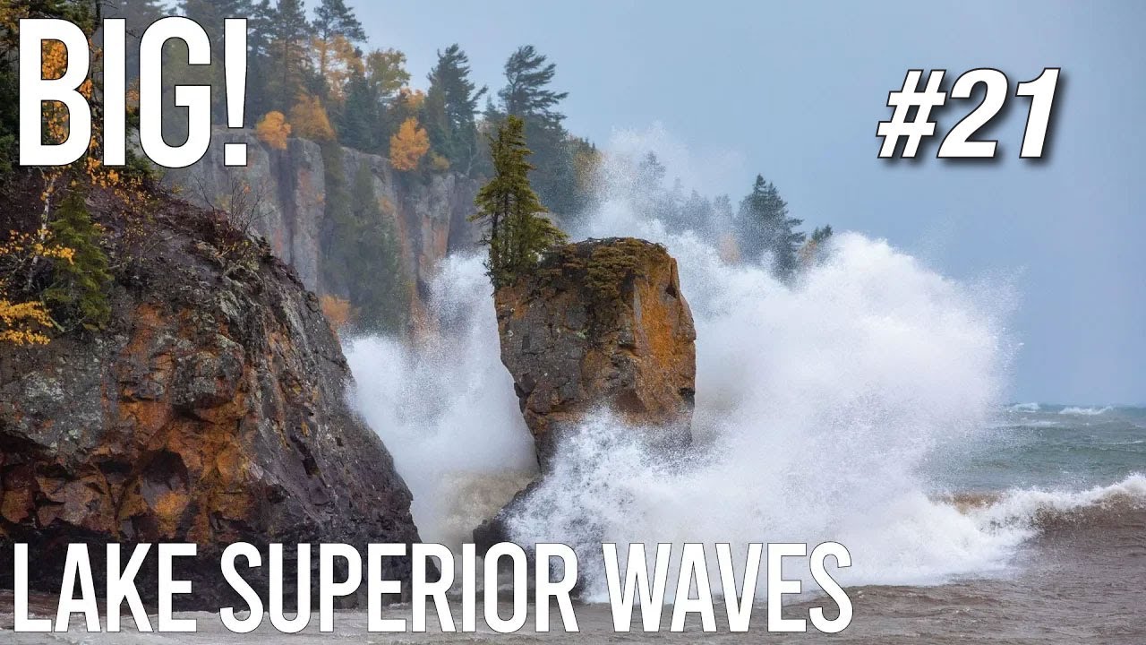 BIG Lake Superior Waves Hitting 