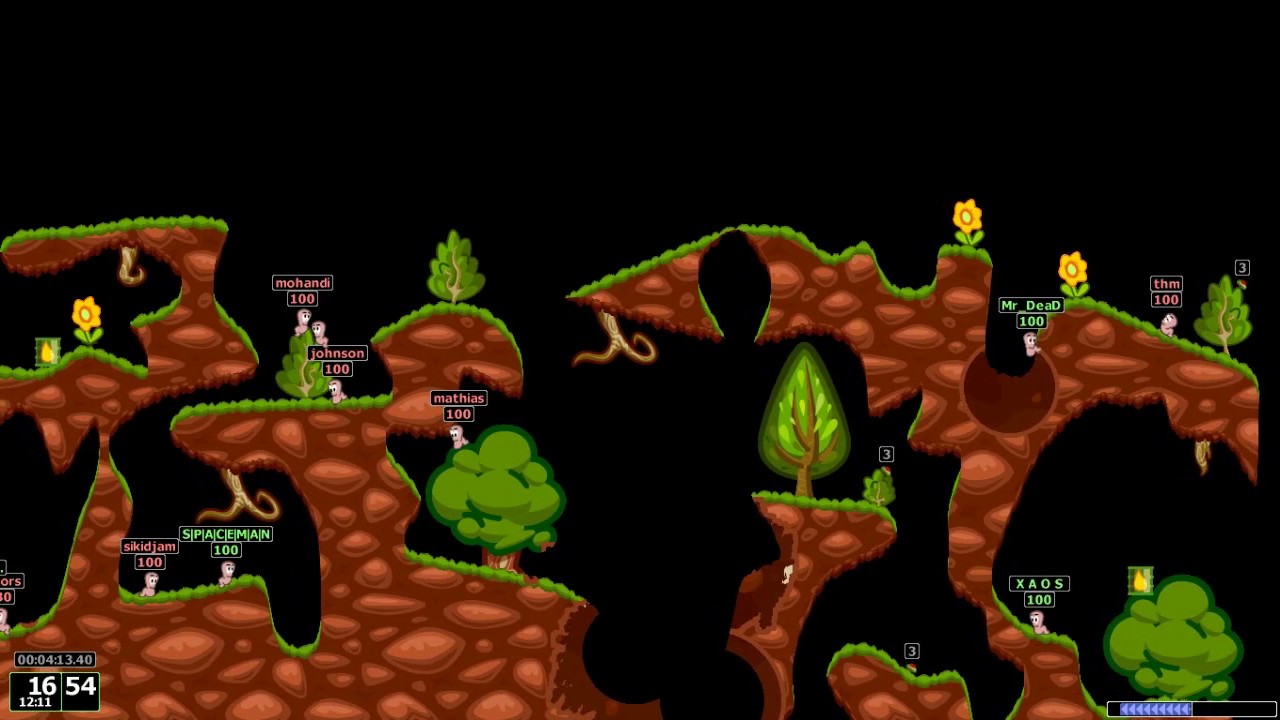 Worms Armageddon - Crazy Game (1v1) lNNNxPavelB vs MIGHTY`taner