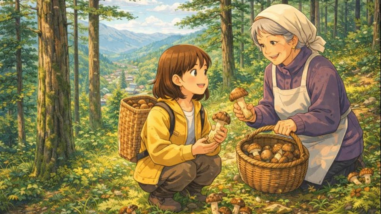 Foraging Matsutake with Grandma in the Pines  A Peaceful Life on the Hillside  Ghibli Style Video