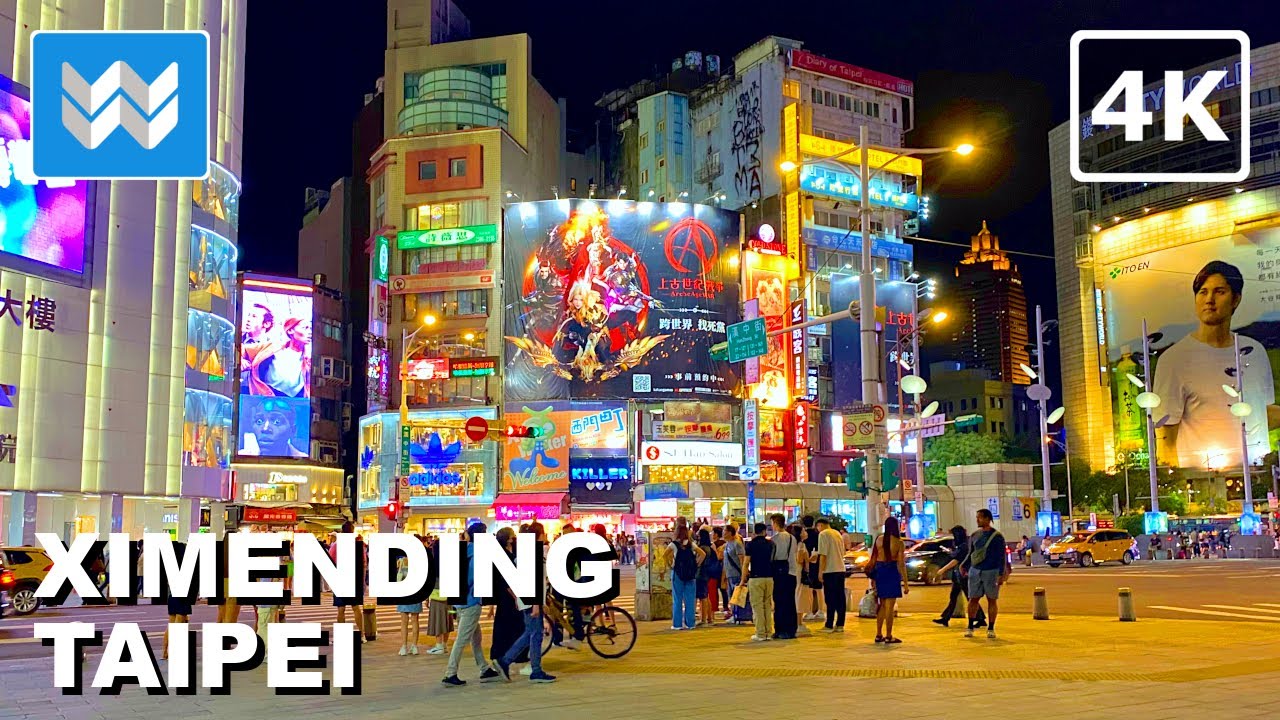 [4K] XIMENDING NIGHT MARKET SHOPPING - Taipei Taiwan 🇹🇼 Street Food Walking Tour Vlog & Travel Guide