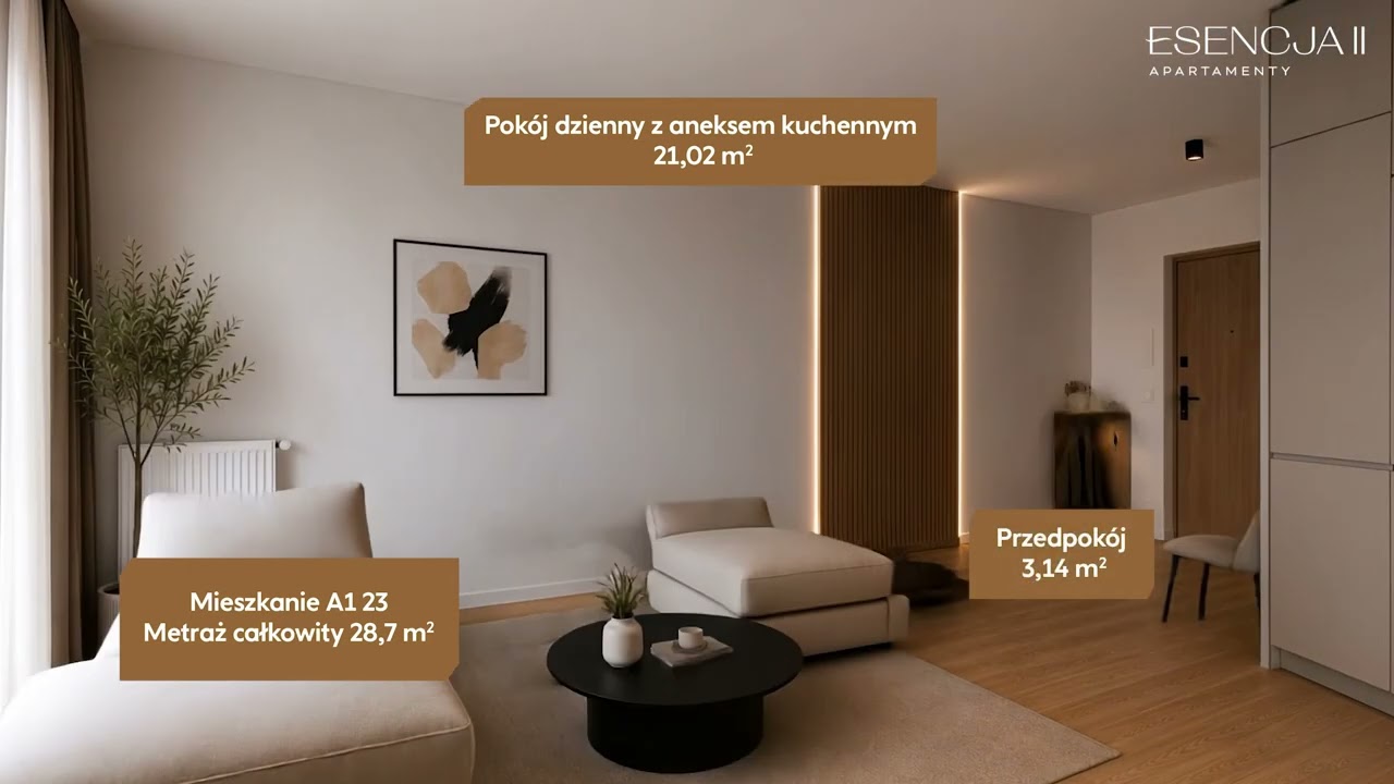 Tak może wyglądać Twoja kawalerka na ESENCJI!