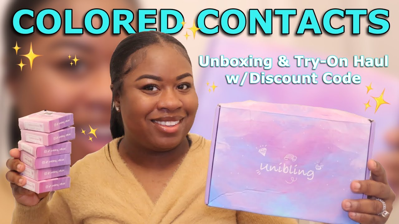 UNIBLING COLORED CONTACT LENSES TRY-ON/REVIEW 2025 w/DISCOUNT CODE | COLORED CONTACTS FOR DARK EYES