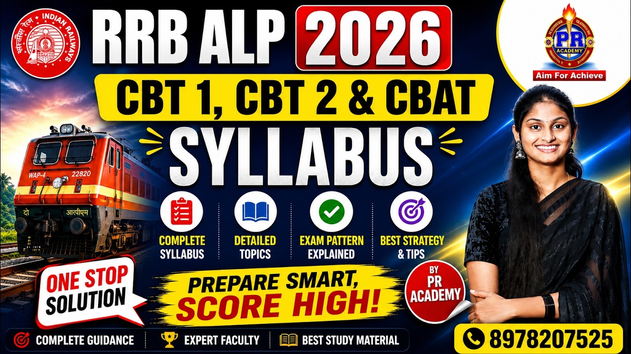 🚂 RRB ALP 2026 Complete Syllabus Explained | CBT 1, CBT 2 & CBAT Full Strategy Telugu