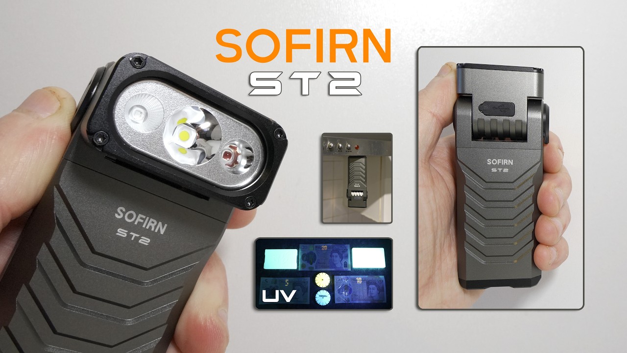 SOFIRN ST2 - 3000 lumens adjustable 90&deg; Flashlight or Work Light [UV/Red light/SFT-42R LED/Magnet]