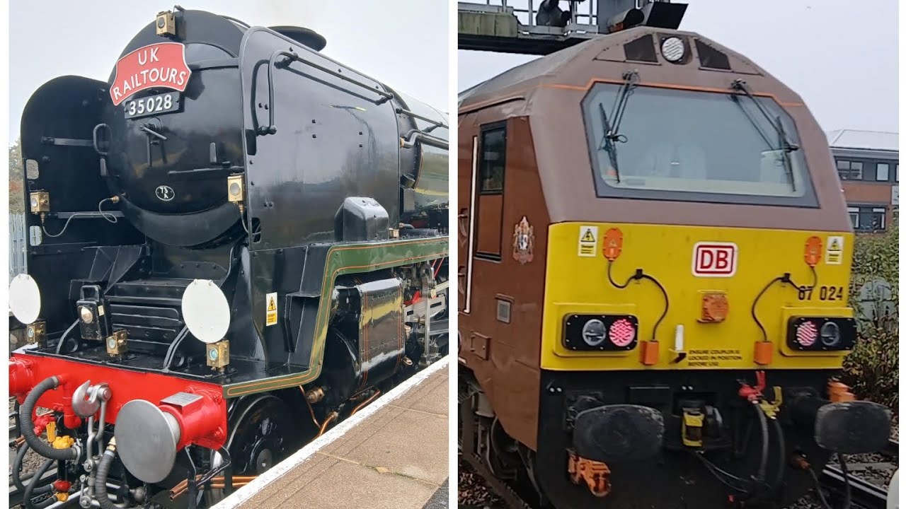 UKRailtours: The Portsmouth Pullman with 35028 at Basingstoke