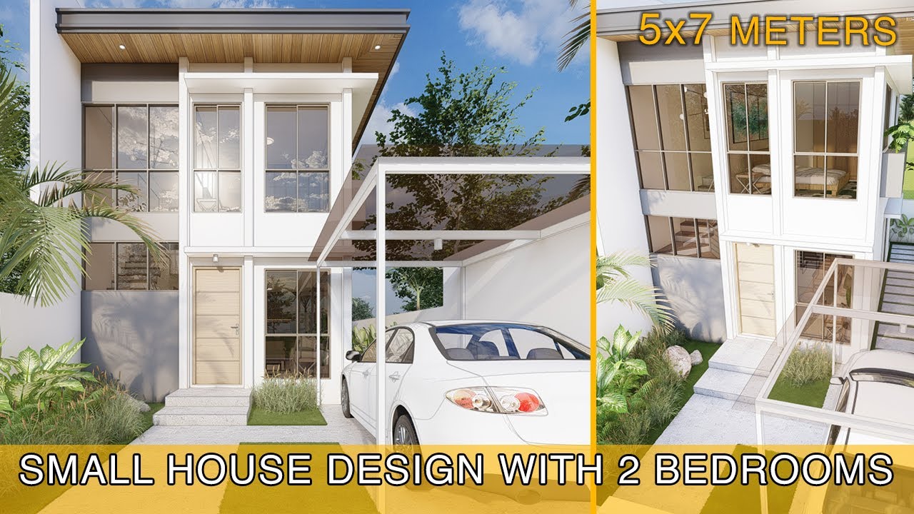 Modern House Design Idea (5x7 meters) 35sqm with 2 bedrooms