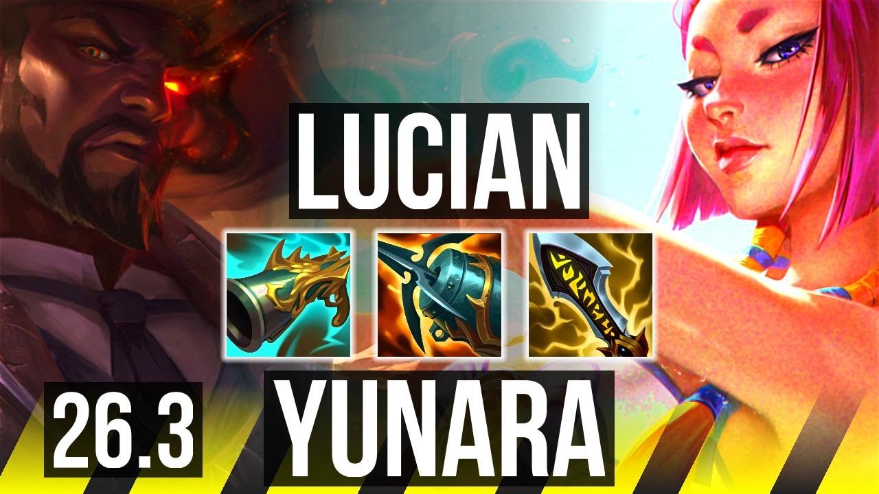 LUCIAN & Milio vs YUNARA & Pantheon (ADC) | 57K damage | KR Master | 26.3