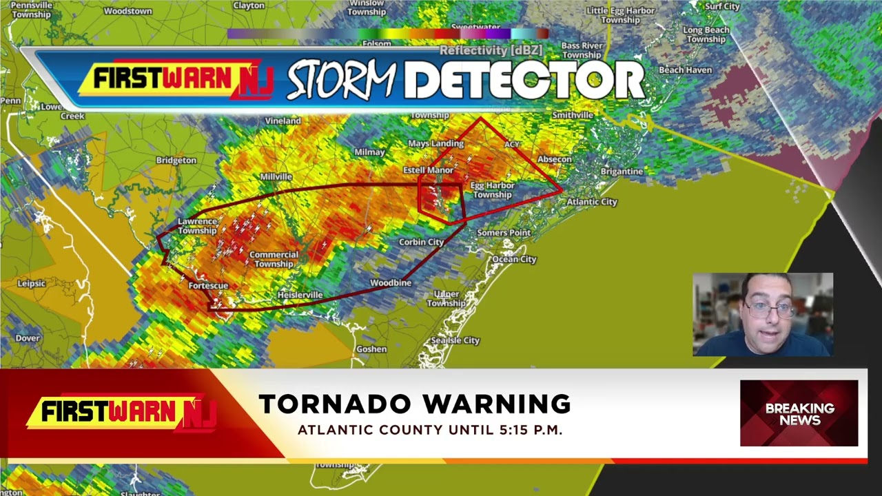 Special Report 8/20: Tornado Warning Continues for Atlantic County.