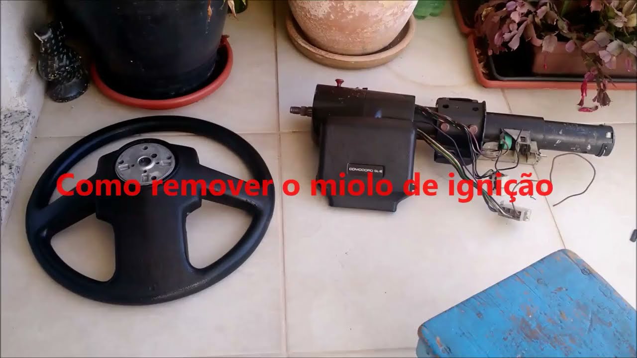 Desmontar coluna de direção do Opala e remoção do miolo de ignição