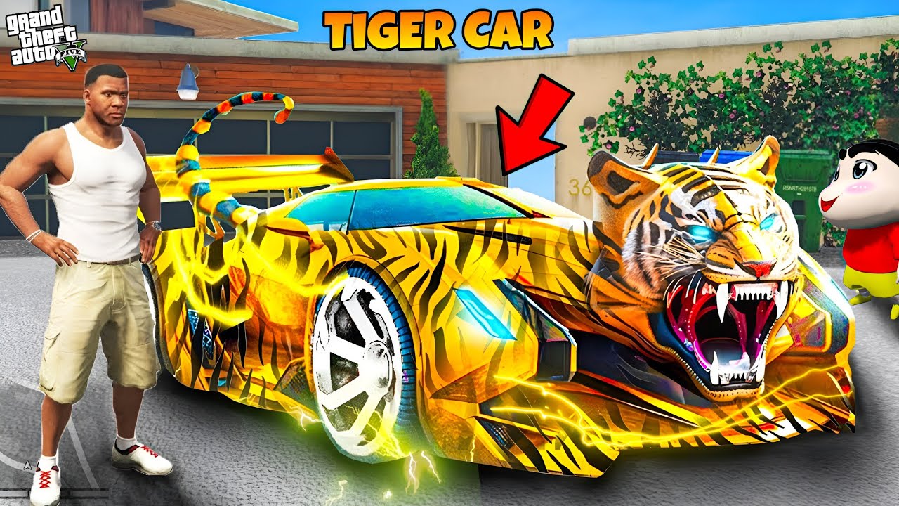 Franklin And Shinchan Fused Tiger To Make World's First Tiger Car In GTA 5 | GTA V Bangla Gameplay