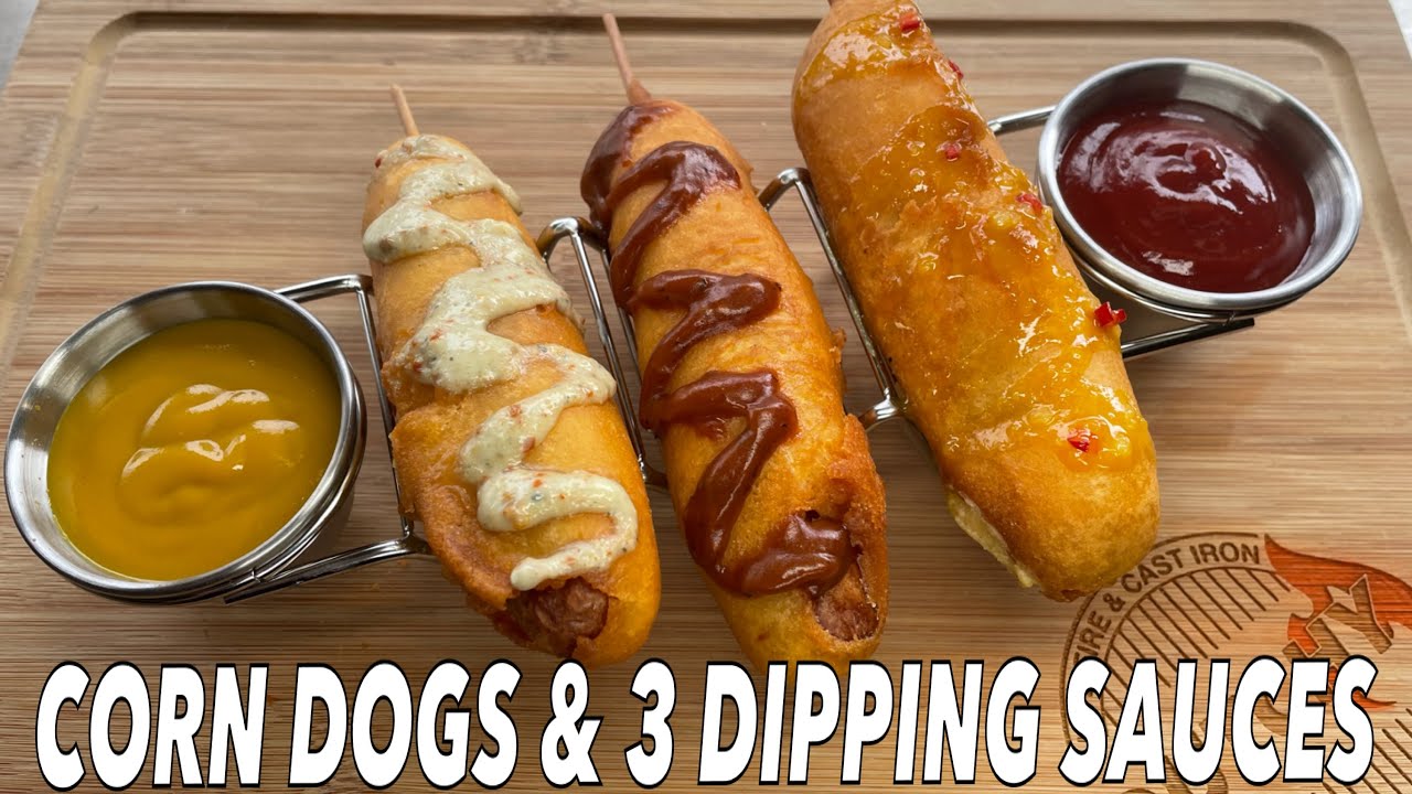 Corn Dogs & 3 Dipping Sauce @thepelletman1