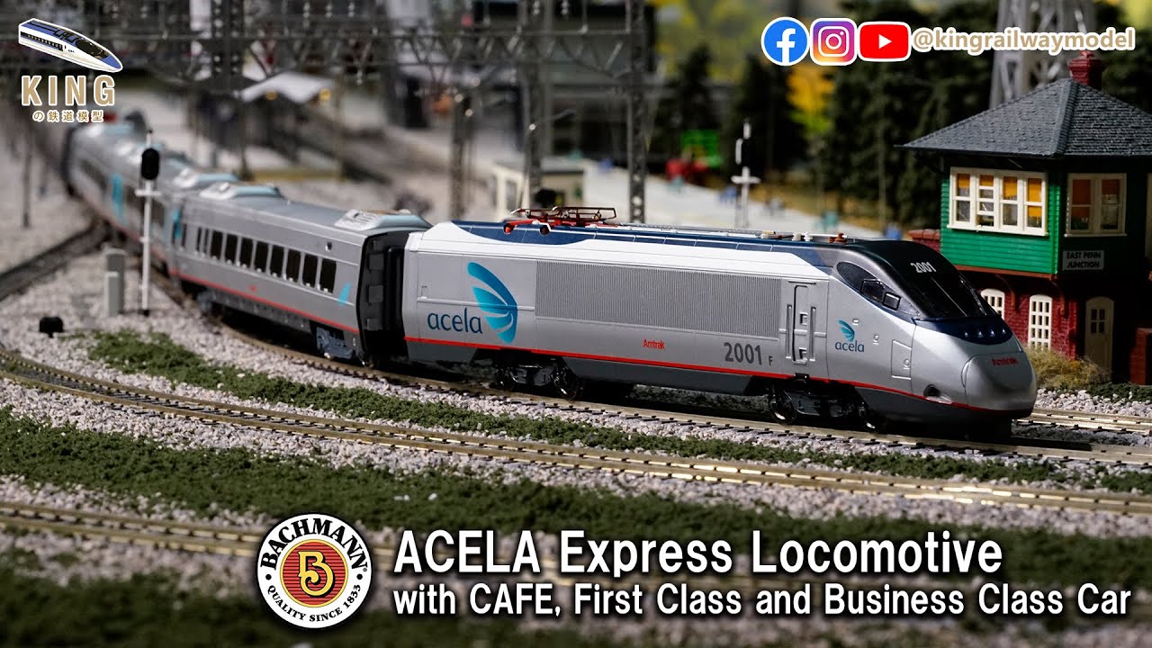 Bachmann ACELA Express Loco DCC (#81945)｜with Cafe, First Class and Business Class Car