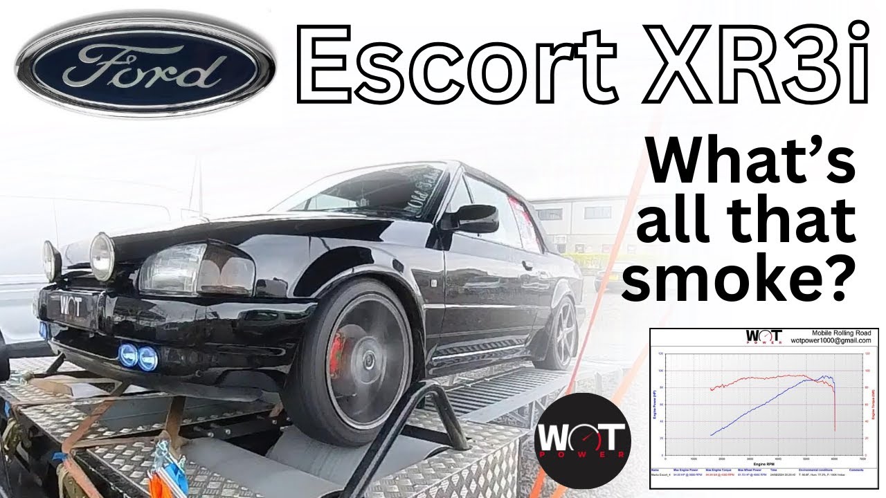Ford Escort XR3i Dyno Pull, How Many Horsepower have escaped? Dyno Fail, Smoking Ford!