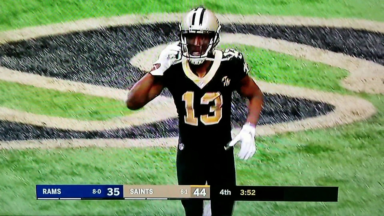 Michael Thomas scores a 72 yard touchdown then pulls out his phone
